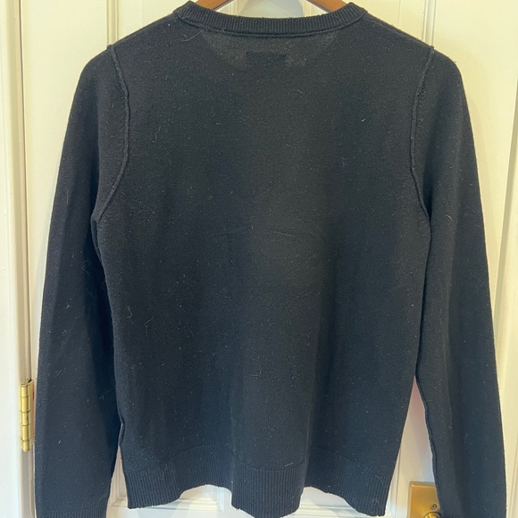 Zadig & Voltaire Miss Heart Cashmere Sweater Black White Size M - Picture 5 of 5